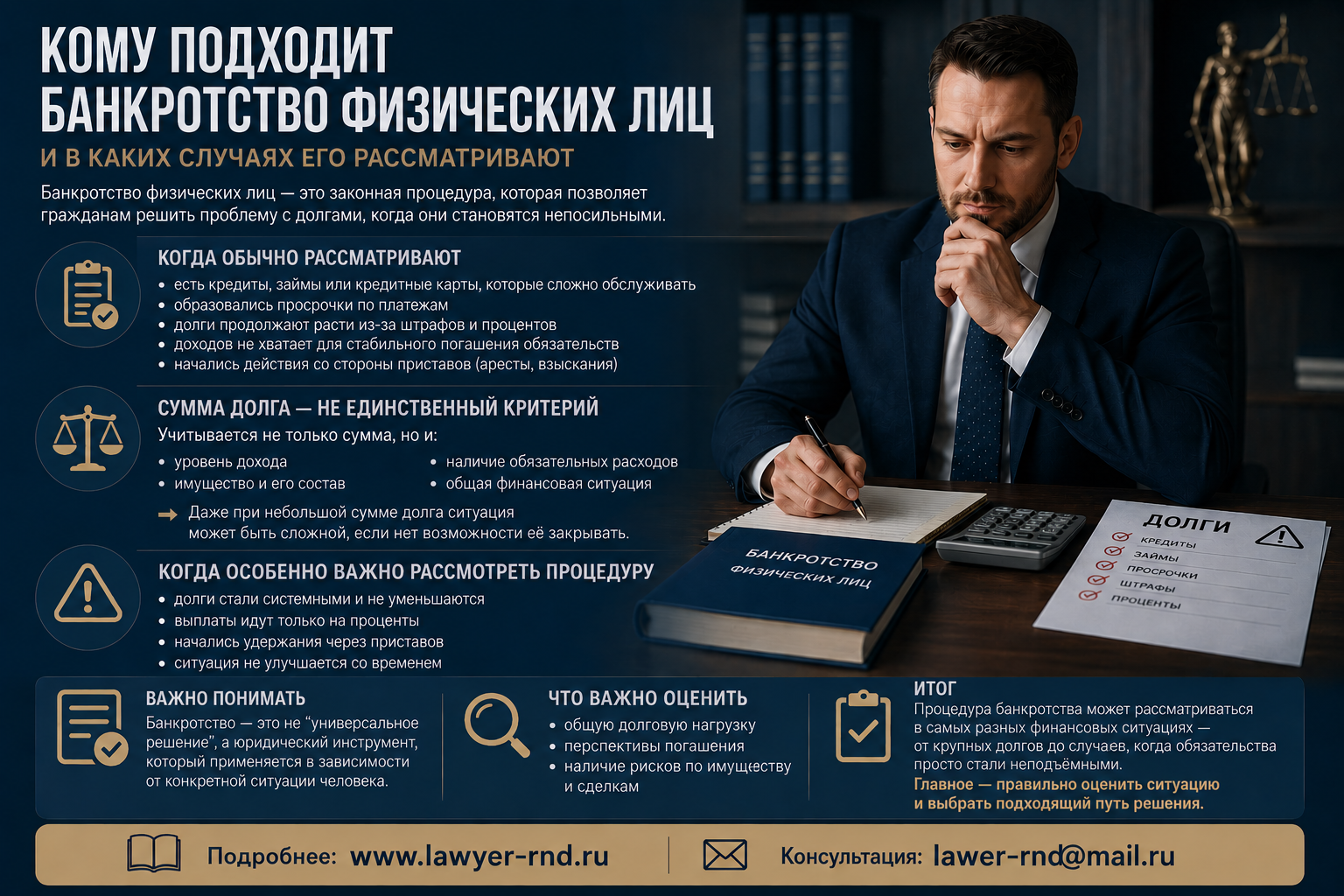 Кому подходит банкротство физических лиц