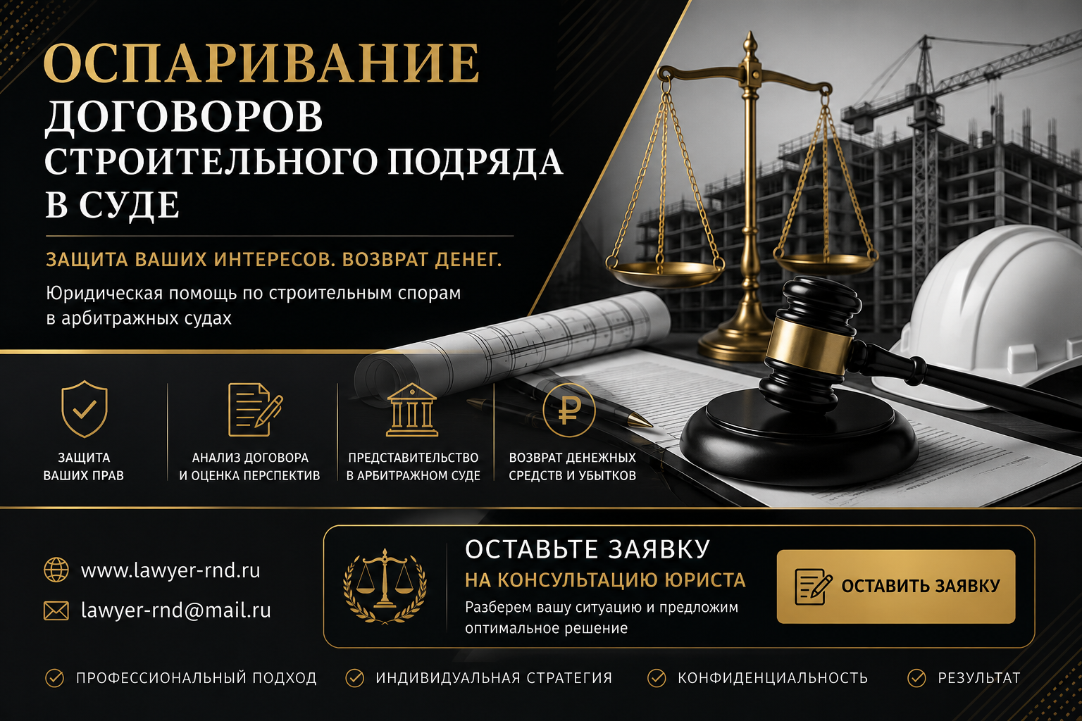 Оспаривания договора строительного подряда